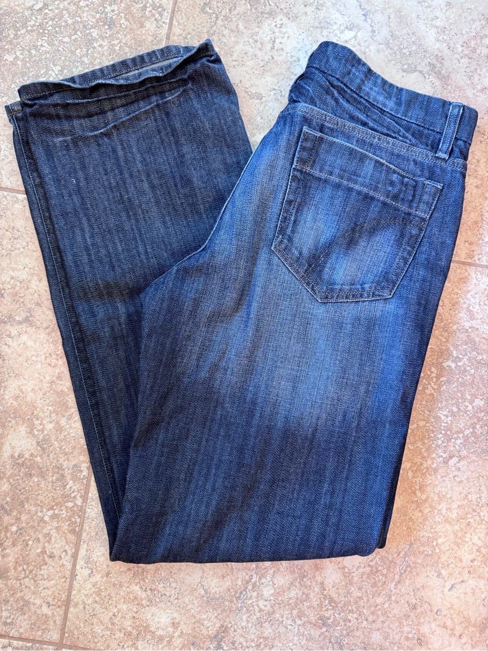Men's Dark Blue Denim Jeans - Classic Straight Fit